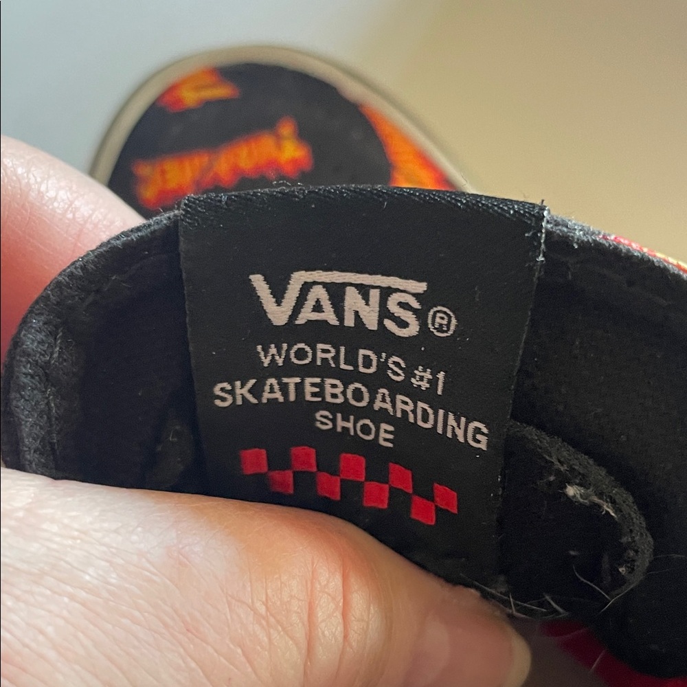 Vans Thrasher Kids High-Top Sneakers Sz 4 Black with yellow and Orange Accents - Picture 6 of 7